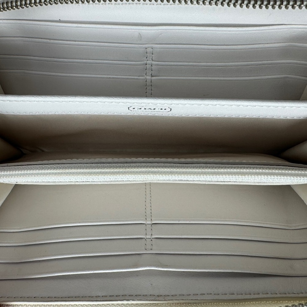 Y2K Coach F14724 Limited Ed. Green White Scarf Wallet Bleecker Daisy Tote Bag - Picture 15 of 16